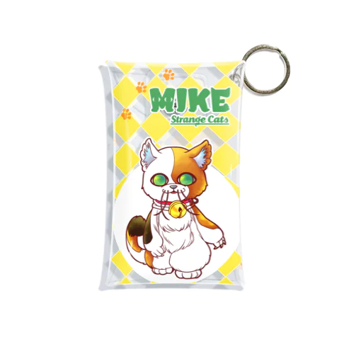 『奇妙な猫ミケ』ミケのクリアマルチケース〈透明タイプ〉(小) 미니 투명 동전 지갑