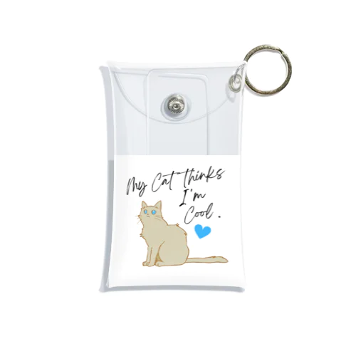 碧い瞳の猫のイラストグッズ Mini Clear Multipurpose Case