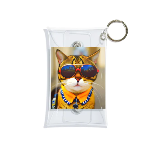 猫にサングラス Mini Clear Multipurpose Case