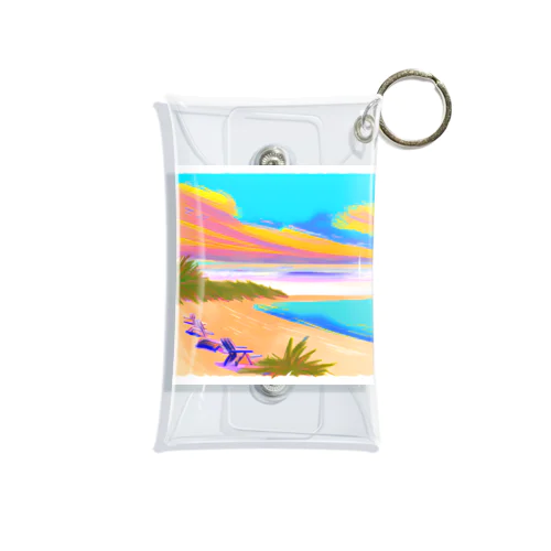 太陽が出てるビーチ Mini Clear Multipurpose Case