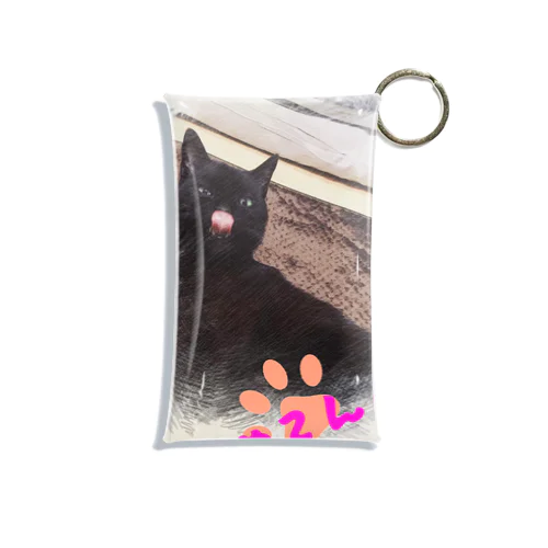 【黒猫あるくん】舐めてるグッズ Mini Clear Multipurpose Case