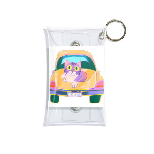 車の猫 Mini Clear Multipurpose Case