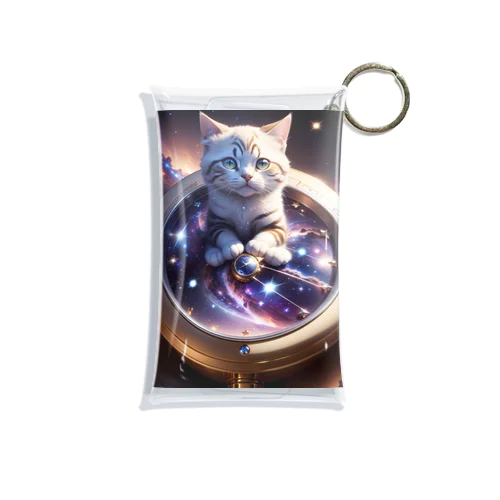 猫と宇宙の時計 ミニクリアマルチケース
