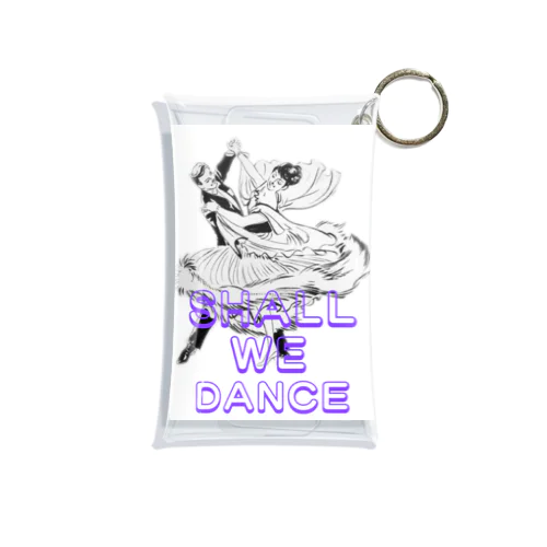 Shal We Dance（ブルー、白抜き） Mini Clear Multipurpose Case