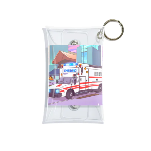 近未来的 救急車のイラストグッズ Mini Clear Multipurpose Case
