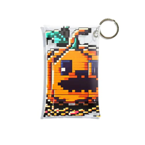 ドット絵のハロウィンかぼちゃのおばけ ミニクリアマルチケース