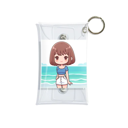 海辺のかわいい女の子③ Mini Clear Multipurpose Case