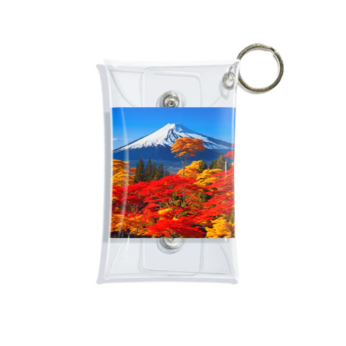 秋晴れの空/富士山/色鮮やかな紅葉 Mini Clear Multipurpose Case