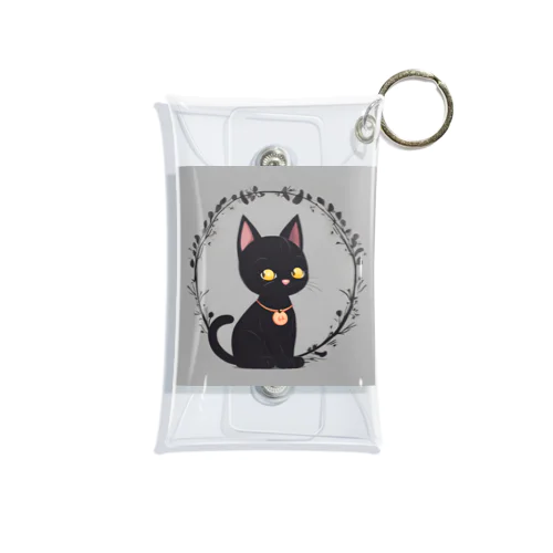 かわいい黒猫 Mini Clear Multipurpose Case