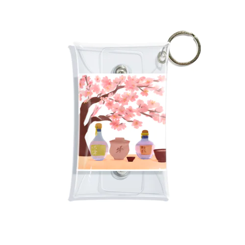 桜の下で花見酒 Mini Clear Multipurpose Case