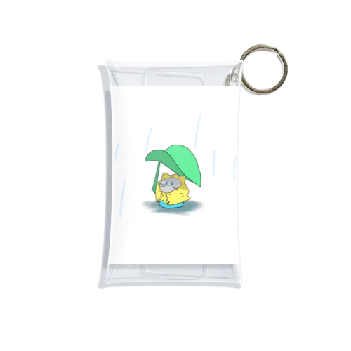 雨にゃんこ Mini Clear Multipurpose Case