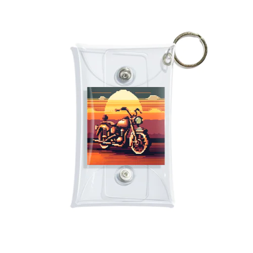 レトロバイクドット　夕日編　№３ Mini Clear Multipurpose Case