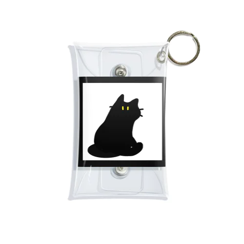 Mikaeri cat (ku-ro) Mini Clear Multipurpose Case