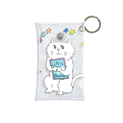 ライフイズビューティフルねこ Mini Clear Multipurpose Case