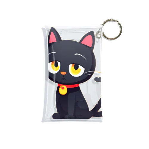 見つめる黒猫 Mini Clear Multipurpose Case