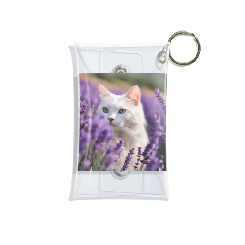 ラベンダー猫 Mini Clear Multipurpose Case