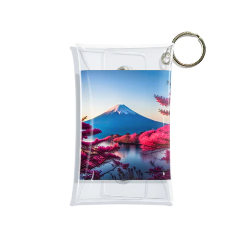 富士山と紅葉、そして湖のグッズ Mini Clear Multipurpose Case