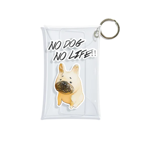 NO DOG NO LIFE!!フレンチブルドッグ 미니 투명 동전 지갑