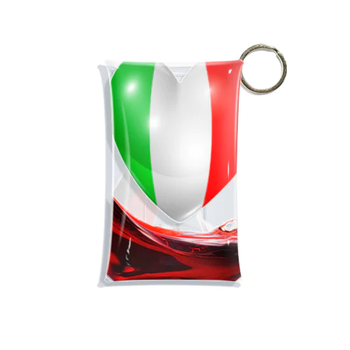 国旗とグラス：イタリア（雑貨・小物） ミニクリアマルチケース