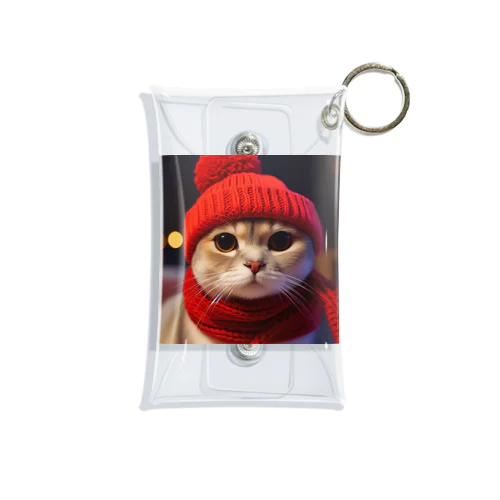 雪の日の猫 Mini Clear Multipurpose Case