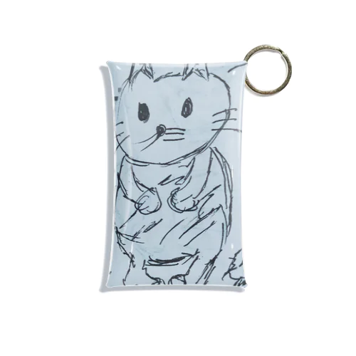 謎の画伯が描いた宇宙黒猫キョロちゃん Mini Clear Multipurpose Case