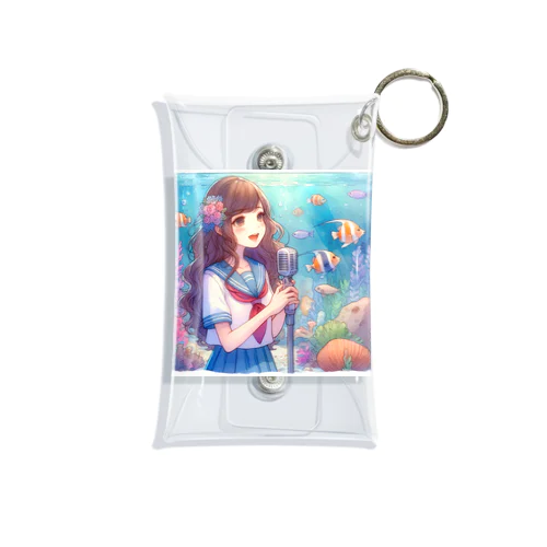 水族館で歌う女性 Mini Clear Multipurpose Case