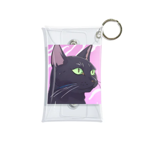 かっこいい黒猫3 Mini Clear Multipurpose Case