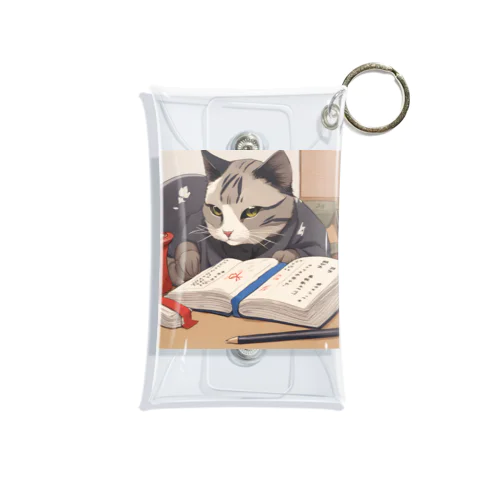 【受験生応援！】勉強する猫 Mini Clear Multipurpose Case