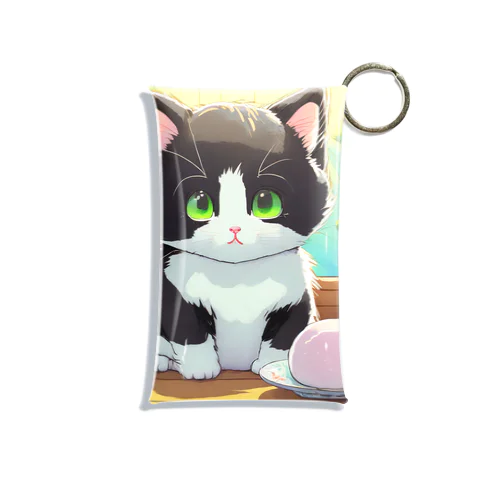 お餅と白黒猫 Mini Clear Multipurpose Case