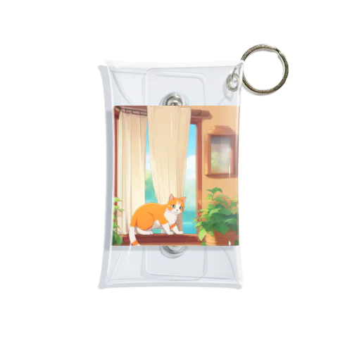 カーテンで遊んでいる猫 Mini Clear Multipurpose Case