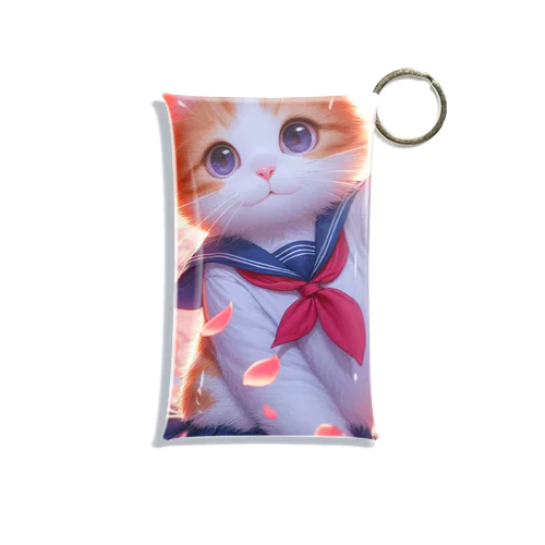 桜咲く華の学生猫 hana Mini Clear Multipurpose Case