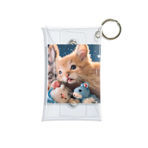 ぬいぐるみと猫ちゃんのショット Mini Clear Multipurpose Case