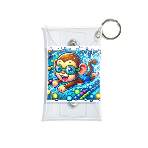 Swimming monkey Mini Clear Multipurpose Case