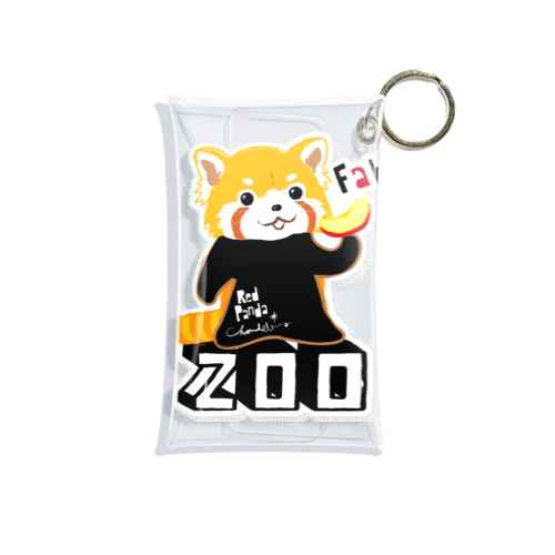 レッサーパンダ 0625 ZOOロゴ りんご大好き柄 Mini Clear Multipurpose Case