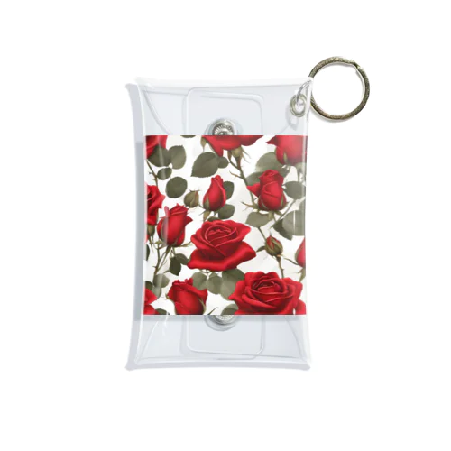 サテンレッドの薔薇 Mini Clear Multipurpose Case