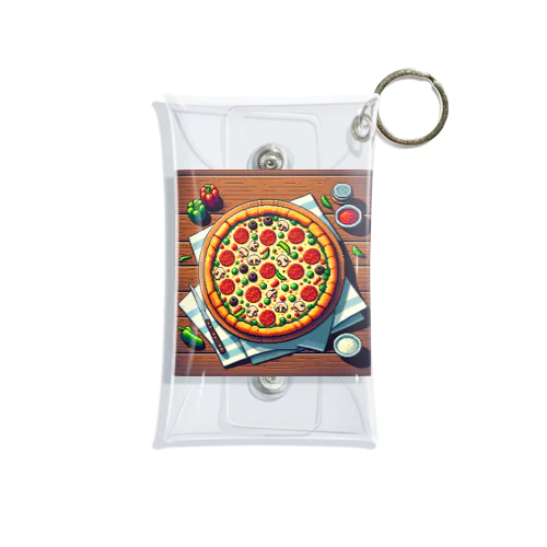 ピザのピクセルイラスト ミニクリアマルチケース