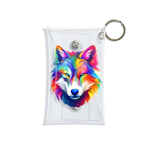 カラフルなおおかみ Mini Clear Multipurpose Case
