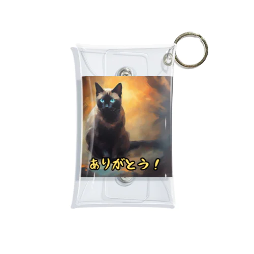 ホラー風くろねこ「ありがとう」 Mini Clear Multipurpose Case