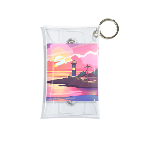 夕焼けに染まる離島の灯台 Mini Clear Multipurpose Case