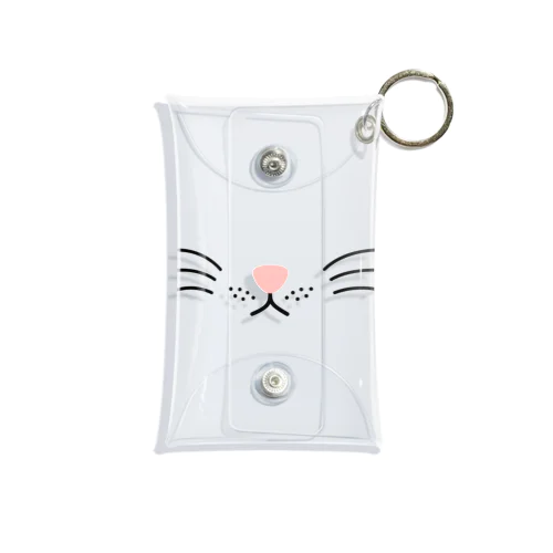 シンプルでかわいい猫の顔01 Mini Clear Multipurpose Case