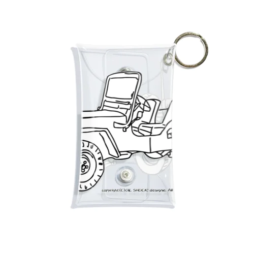 Jeep イラスト ライン画 Mini Clear Multipurpose Case