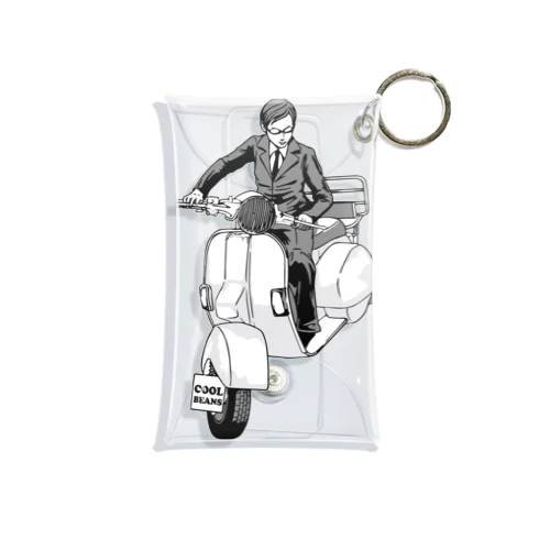 クラシックスクーターに乗る男性 Mini Clear Multipurpose Case
