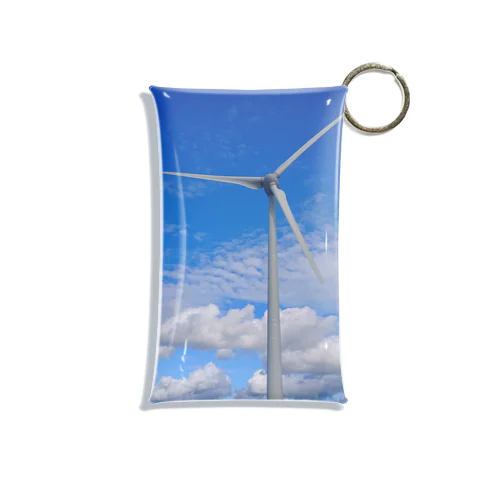 青い空と風車 Mini Clear Multipurpose Case