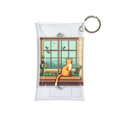 外を眺める猫 Mini Clear Multipurpose Case