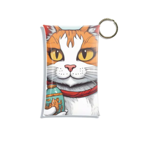 瓶持ち猫 Mini Clear Multipurpose Case