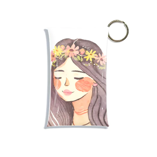 水彩画　花冠の女性 Mini Clear Multipurpose Case