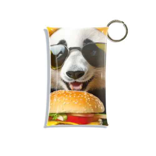 ハンバーガーを食べるパンダ Mini Clear Multipurpose Case