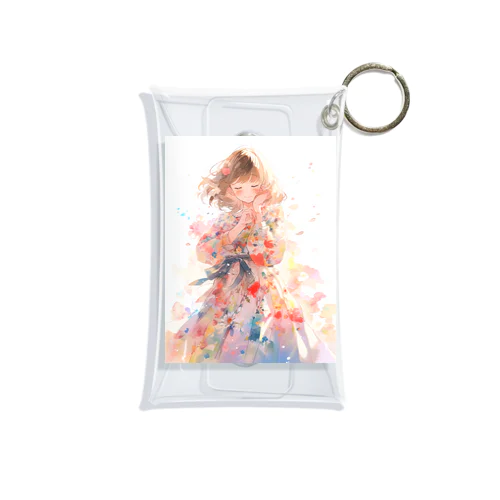 花柄模様の服を着た女性　なでしこ1478 Mini Clear Multipurpose Case