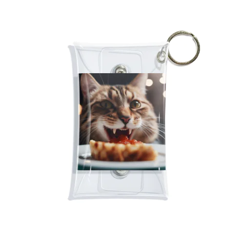 ごはんを食べている猫 Mini Clear Multipurpose Case