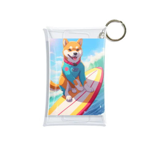 サーフィンする柴犬 Mini Clear Multipurpose Case